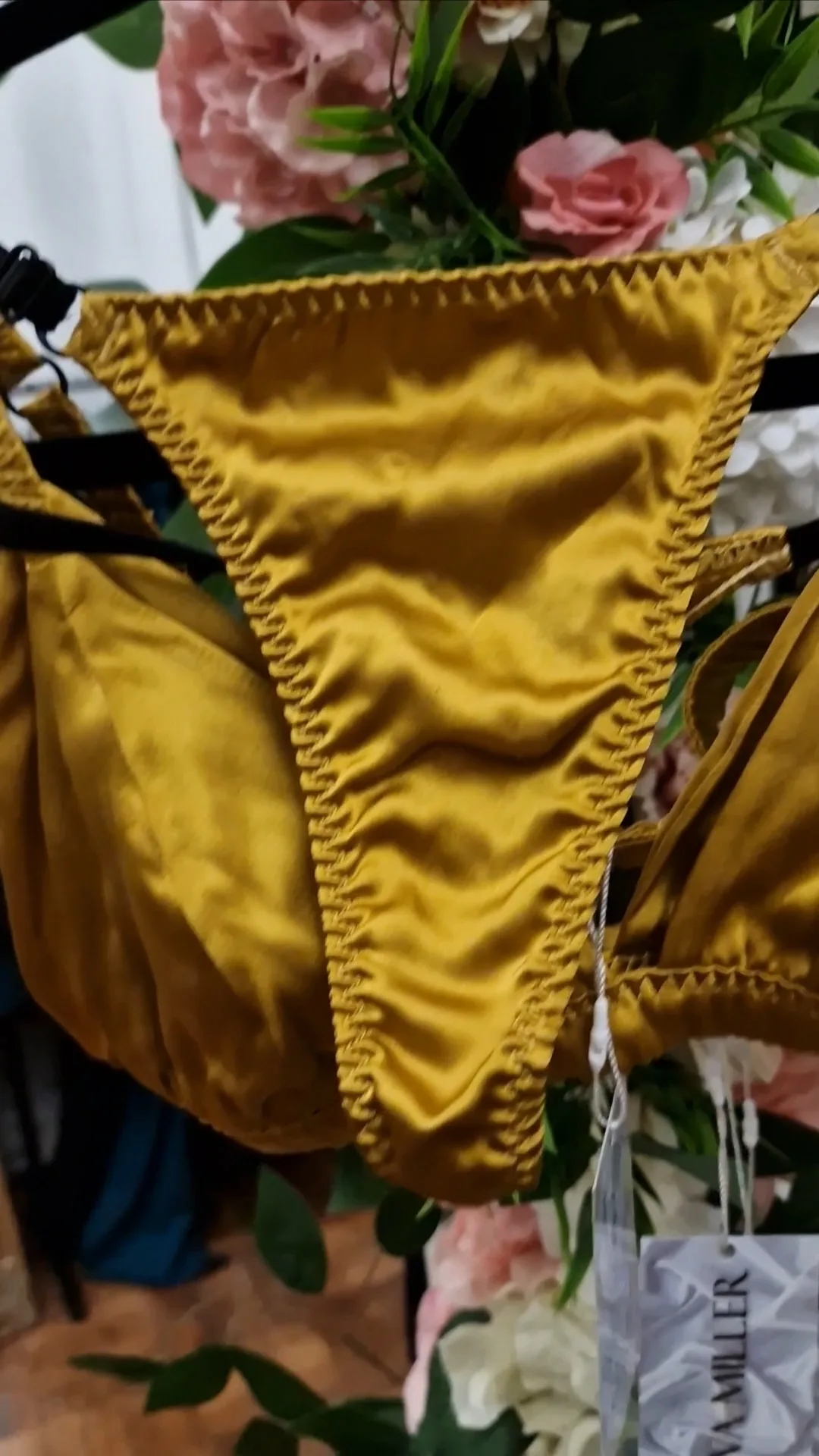 Eva Miller gold silk lingerie set